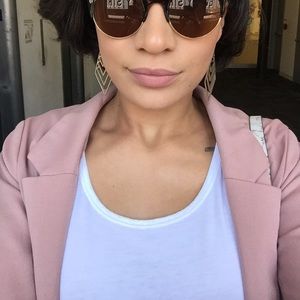 H&M boyfriend blazer in pink mauve